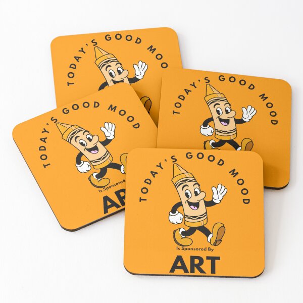 Item preview, Today’s Good Mood Is Sponsored By Art (Orange Crayon) designed and sold by Kate Miller Illustrator.
