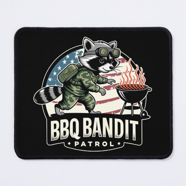 Item preview, BBQ Bandit Patrol - Raccoon 4th of July Grill Team designed and sold by KZbubble.