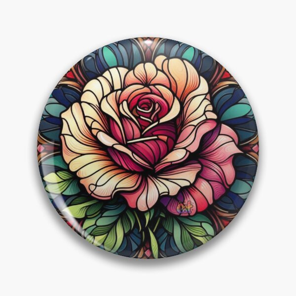 Item preview, Stained Glass Rose Medallion designed and sold by CAutumnTrapp.