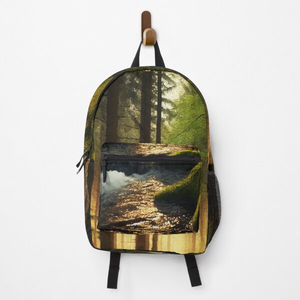 Item preview, Golden Solace: A Forest Stream at Sunrise designed and sold by AbstractAnom.