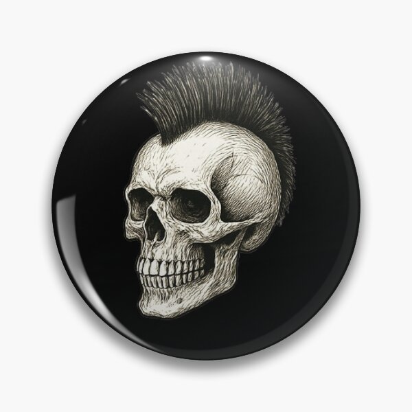 Item preview, Calavera punk con mohawk designed and sold by FLATVAC STICKER.