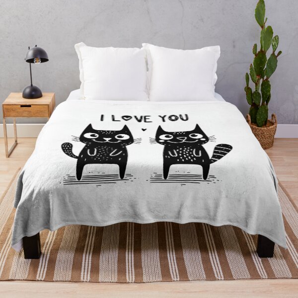 Item preview, Happy black cat couple vectors with the word I LOVE YOU designed and sold by vambrosio15.