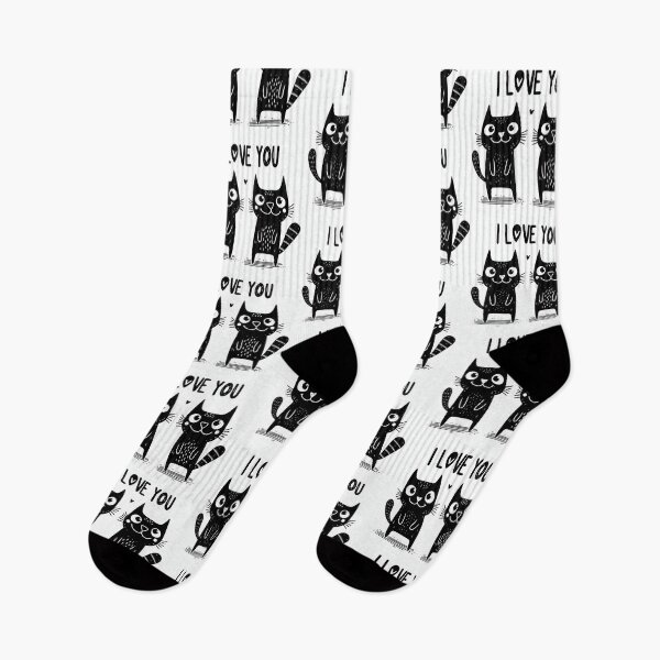 Item preview, Happy black cat couple vectors with the word I LOVE YOU designed and sold by vambrosio15.