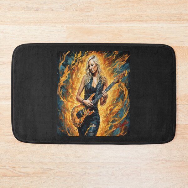 Item preview, "Energetic Meltdown: Nita Strauss in Fiery Guitar Solo" designed and sold by Artisticanvas.