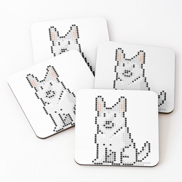 Artikelvorschau, Gepixelter Deutscher Schäferhund (weiß) entworfen und verkauft von Brain Fart Buffet.
