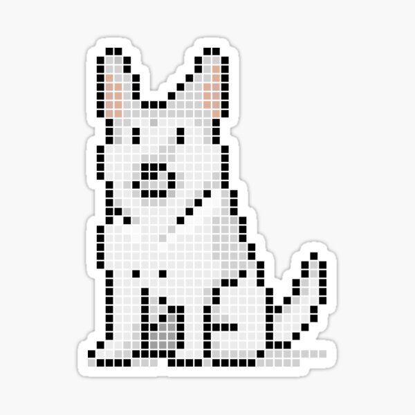 Item preview, Pixeled german shepherd (white) designed and sold by Brain Fart Buffet.