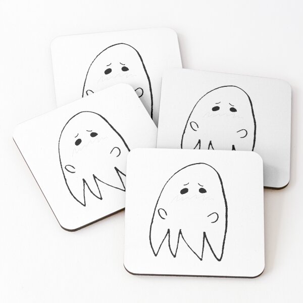 Item preview, black shy ghost lineart designed and sold by paladinprints.