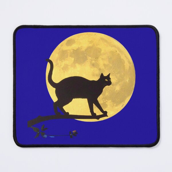 Item preview, Black cat on a branch in front a moon designed and sold by SharpDigiDesign.