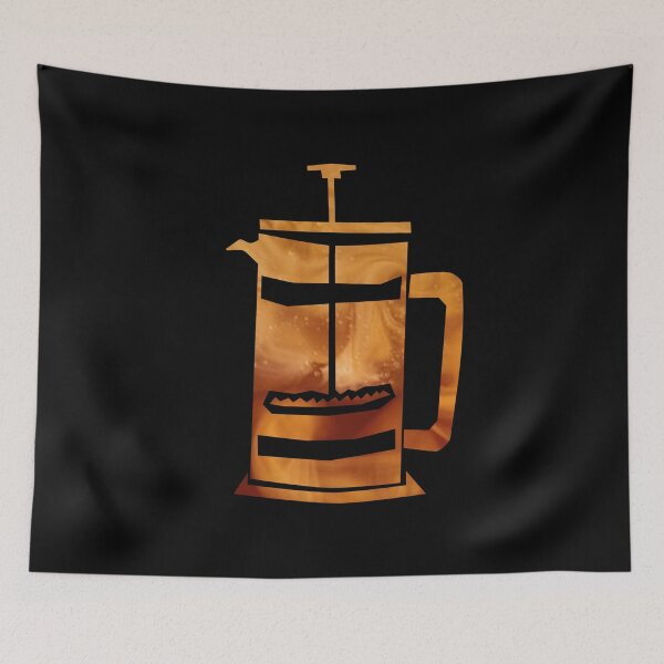 Item preview, Great coffee brewers: French Press - black background designed and sold by Theokotos.