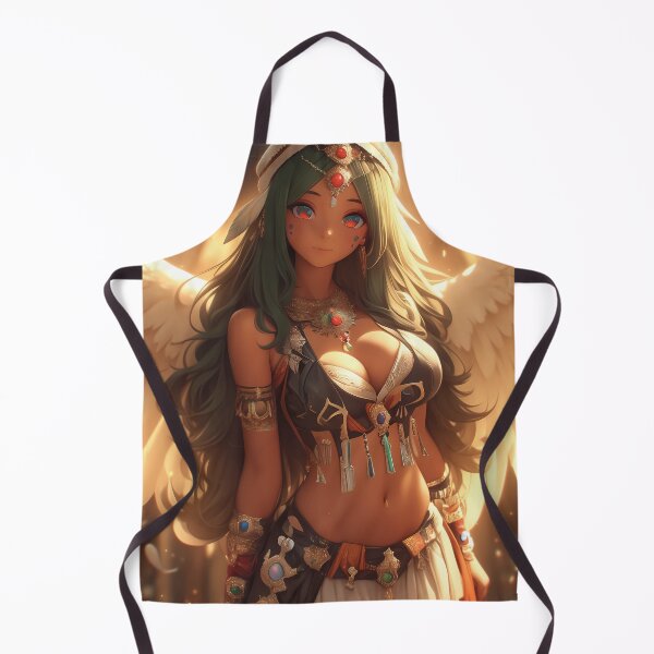 Item preview, Anime Girl Celestial Desert Angel Green Hair Golden Wings Mystical Beauty Aura designed and sold by mugonneazh.