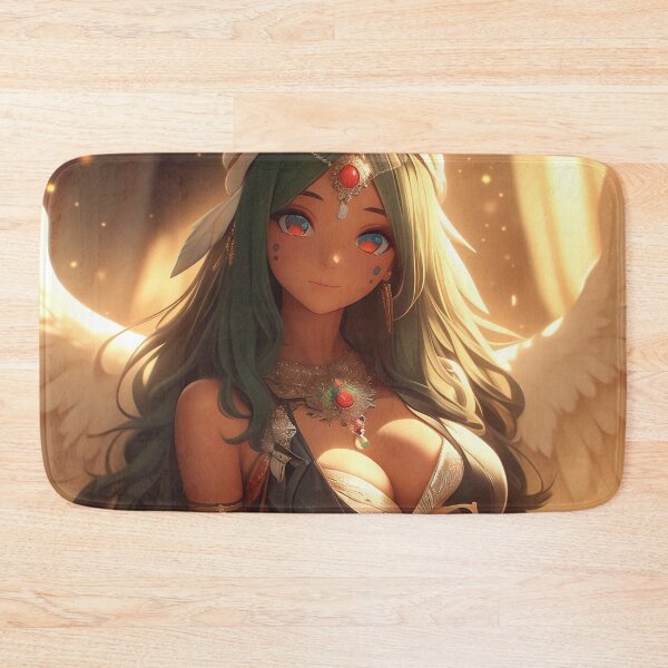 Item preview, Anime Girl Celestial Desert Angel Green Hair Golden Wings Mystical Beauty Aura designed and sold by mugonneazh.