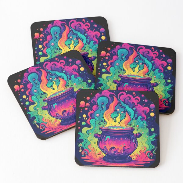 Item preview, Neon Rainbow Mystic Wiccan Cauldron – Colorful Halloween Witchcraft Design designed and sold by Liliths-Closet.