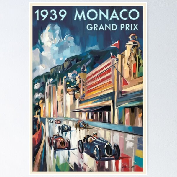 1939 MONACO Grand Prix Racing Poster Poster