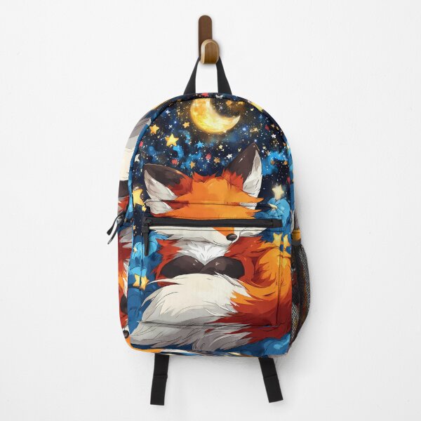Item preview, Animal Starry Sleeping Fox Dreamy Night Sky Crescent Moon Golden Stars Peaceful Clouds designed and sold by yinttigrric.