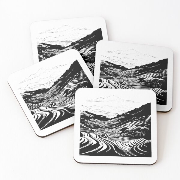 Item preview, Rice Field Paddy Terraces Rural Landscape Farming Crops designed and sold by inkoutninja.