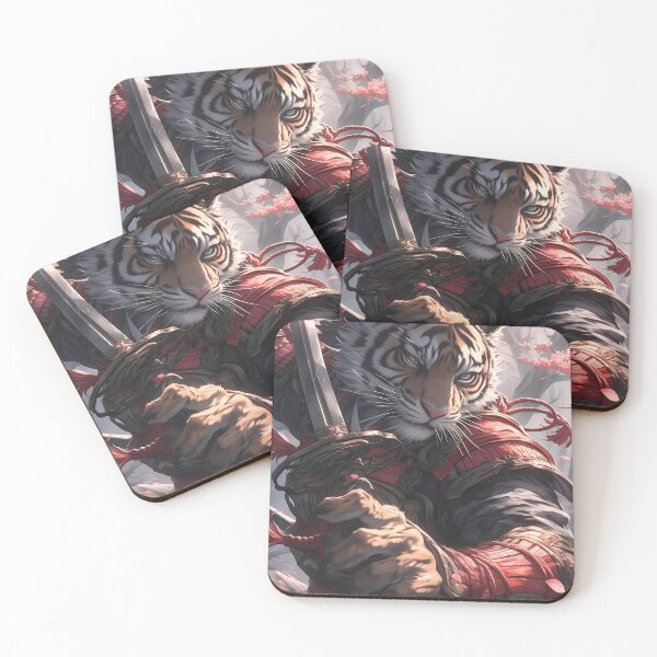 Item preview, Animal Samurai Tiger Warrior Pink Sakura Petals Wild Honor and Steel designed and sold by Cautenjari.