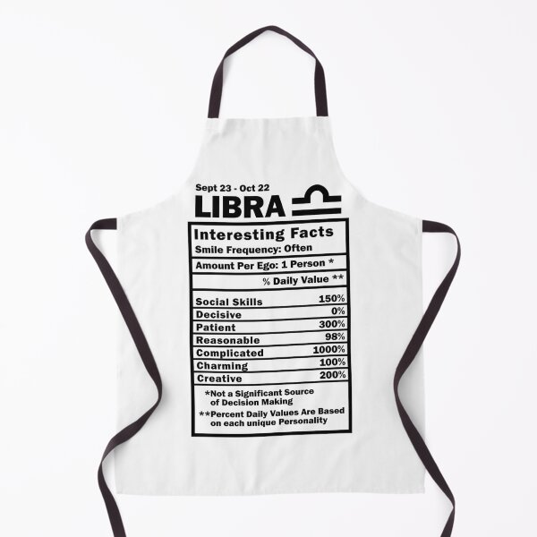 Item preview, Libra Zodiac Personality Nutritional Facts designed and sold by wendymariemedia.