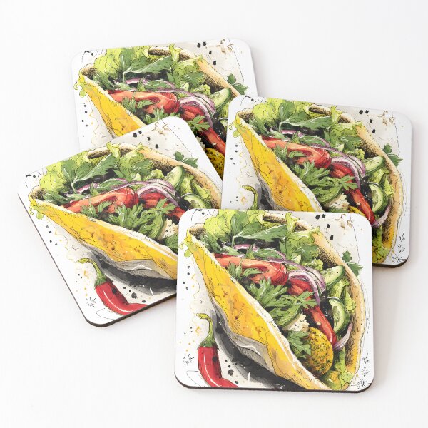 Item preview, Vibrant Falafel Pita Overflowing with Fresh Greens, Vegetables, and a Touch of Heat designed and sold by OlfactoART Studio.