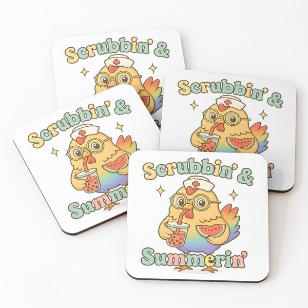 Item preview, Scrubbin' & Summerin' Chicken Nurse designed and sold by ClinicalHubs.