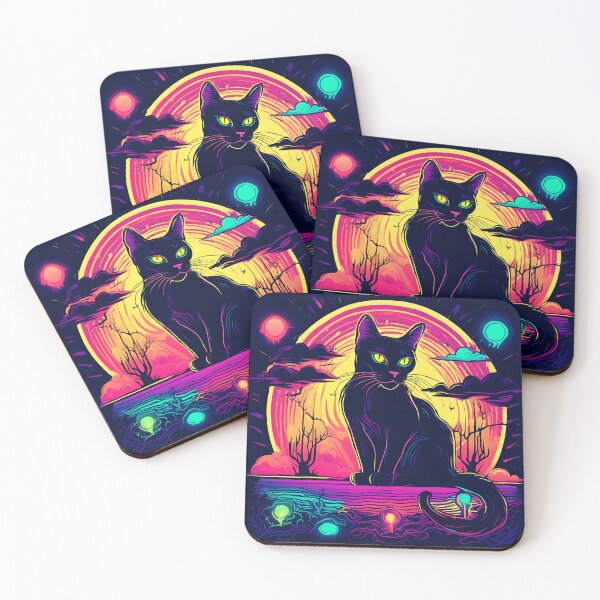 Item preview,  gothic neon Black cat Dreams witchy Halloween design 5 designed and sold by Liliths-Closet.