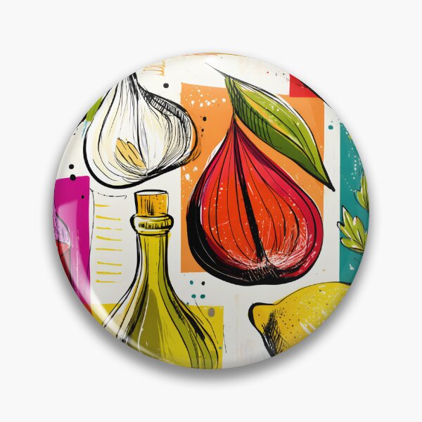 Item preview, Colorful Kitchen Symphony - A Vibrant Fusion of Ingredients and Abstract Art designed and sold by OlfactoART Studio.