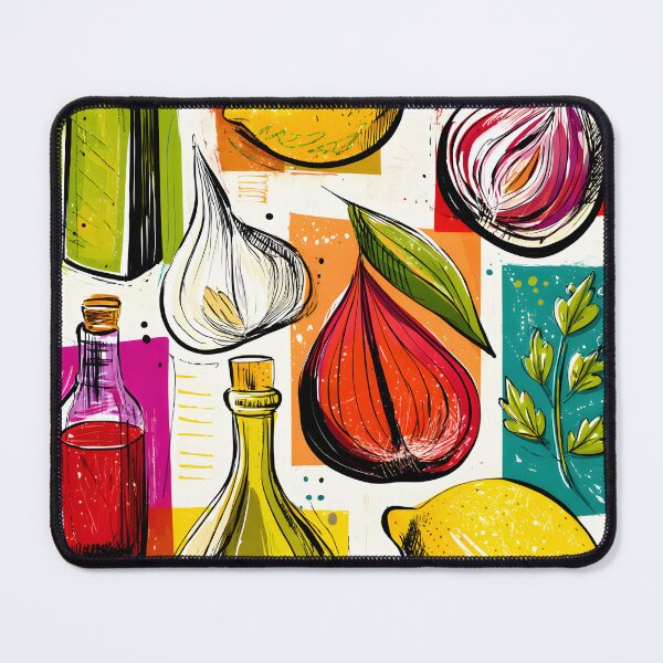 Item preview, Colorful Kitchen Symphony - A Vibrant Fusion of Ingredients and Abstract Art designed and sold by OlfactoART Studio.