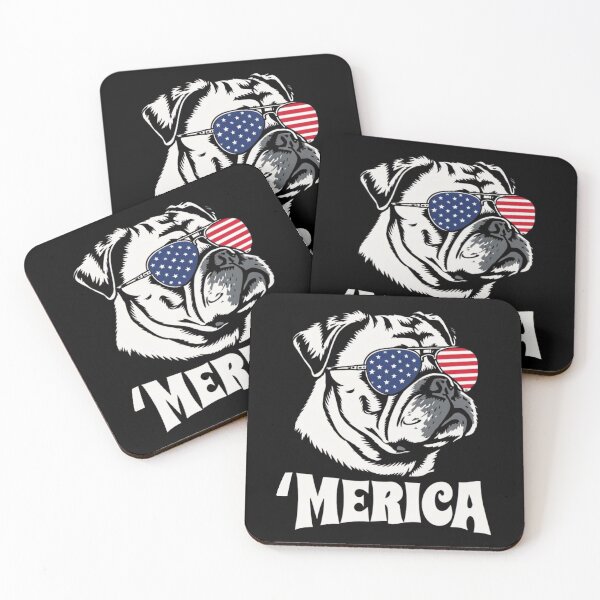 Item preview, Patriotic Pug ‘Merica USA Flag Art designed and sold by JerdbordinShop.