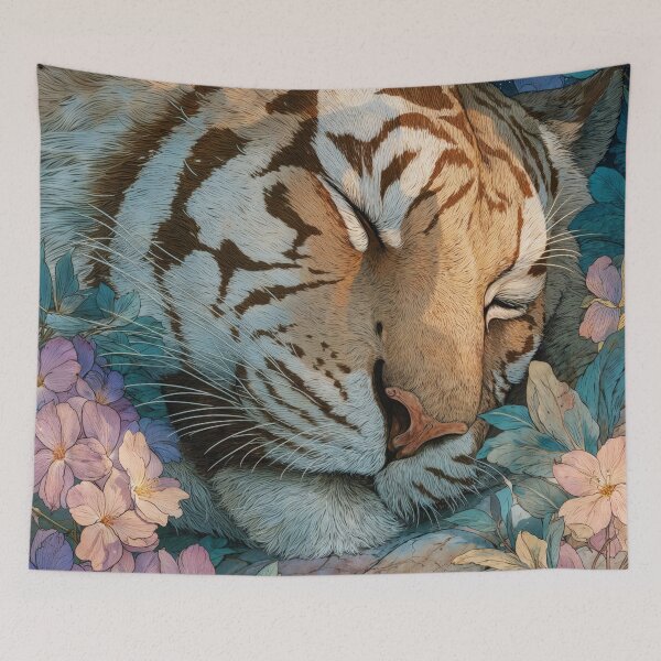 Item preview, Dreaming Tiger in a Blooming Cosmos designed and sold by AshiraCreations.