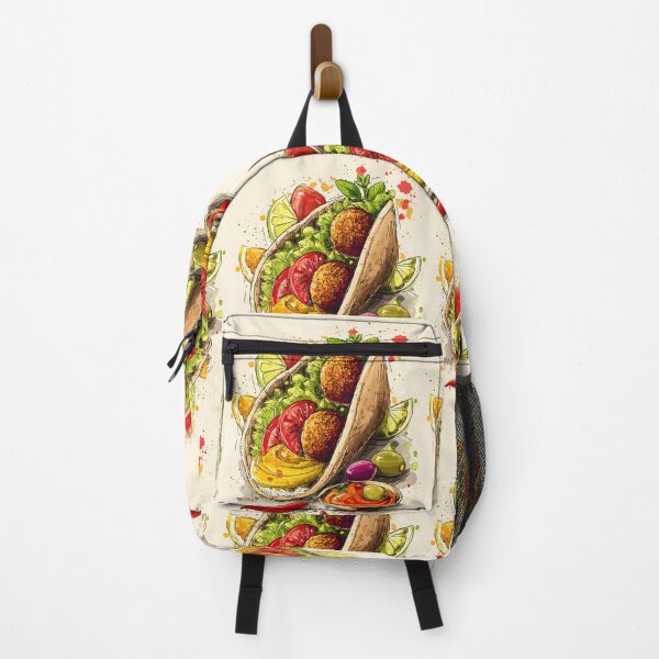 Item preview, Vibrant Sketch- Style Depiction of Falafel Pita Sandwich with Fresh Ingredients and Zesty Accents designed and sold by OlfactoART Studio.