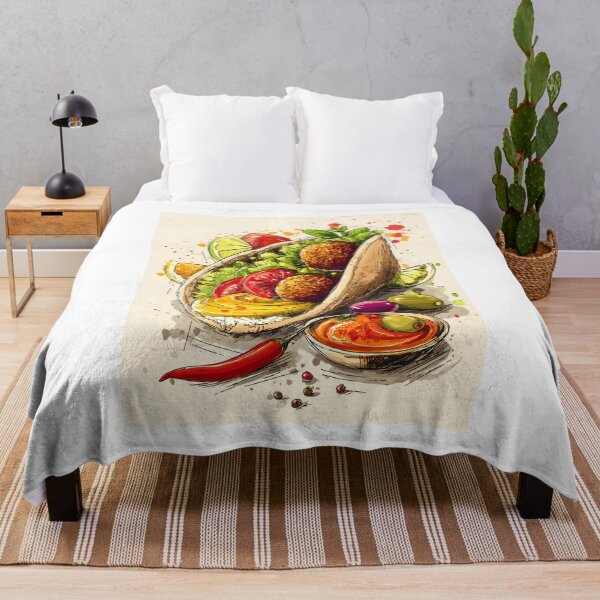 Item preview, Vibrant Sketch- Style Depiction of Falafel Pita Sandwich with Fresh Ingredients and Zesty Accents designed and sold by OlfactoART Studio.
