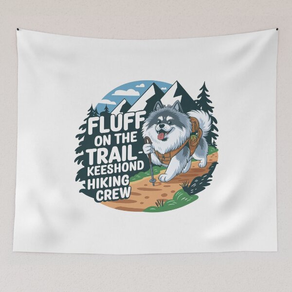 Item preview, Fluff on the Trail – Keeshond Hiking Crew | Funny Outdoorsy Dog Lover designed and sold by CuteDesignables.