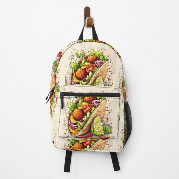 Item preview, Vibrant Sketch-Style Falafel Pita Brimming with Fresh Ingredients and Bold Flavors designed and sold by OlfactoART Studio.