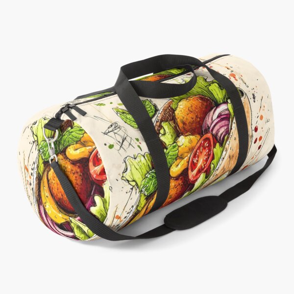 Item preview, Vibrant Sketch-Style Falafel Pita Brimming with Fresh Ingredients and Bold Flavors designed and sold by OlfactoART Studio.