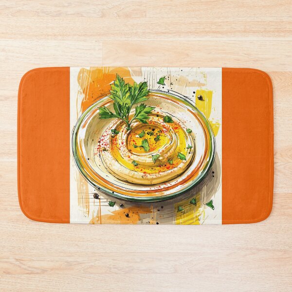 Item preview, Beautifully Arranged Hummus Plate Garnished with Parsley Olive Oil and Peppercorns- Vibrant Splashes designed and sold by OlfactoART Studio.