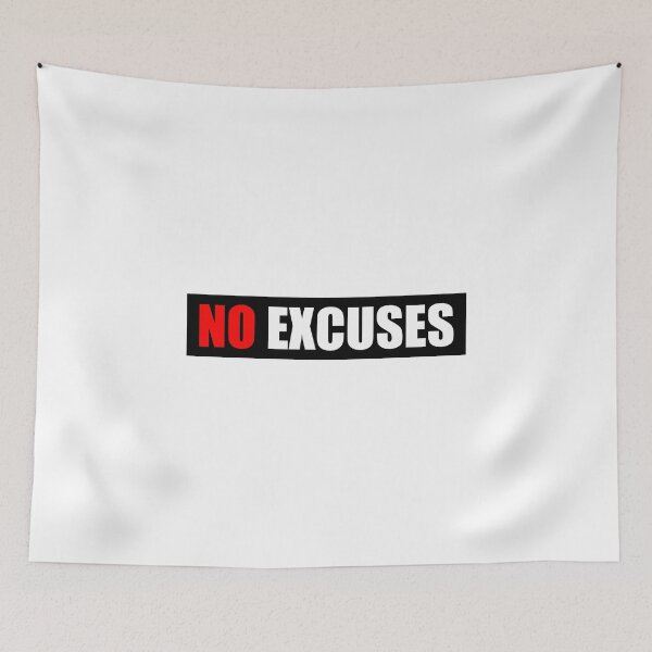 Item preview, No Excuses Gym Fitness Quote designed and sold by maniacfitness.
