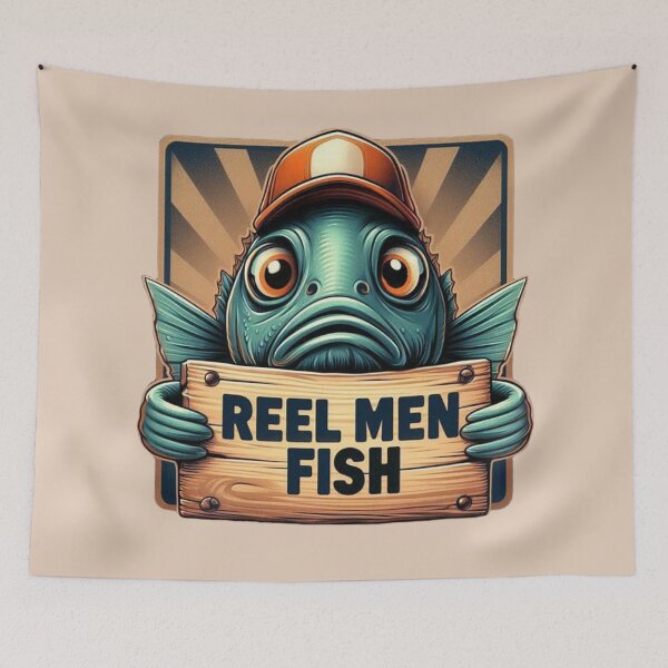 Item preview, Reel Men Fish – Funny Fishing Quote designed and sold by Myra365Art.