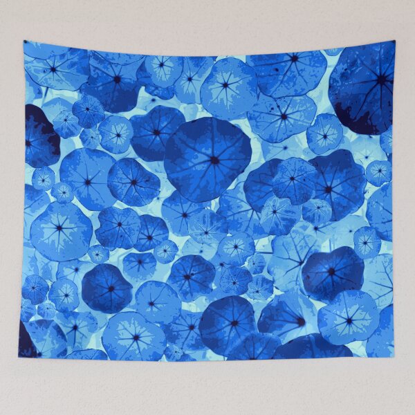 Item preview, Botanical Blue Zen Monotone Pattern designed and sold by wendymariemedia.