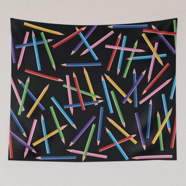Item preview, Colored Pencils Mess Pattern designed and sold by wendymariemedia.