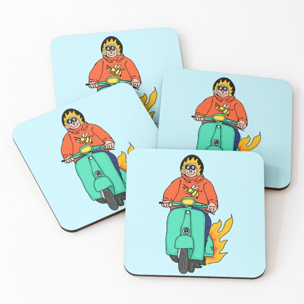 Item preview, man riding classic scooter designed and sold by evrankart.