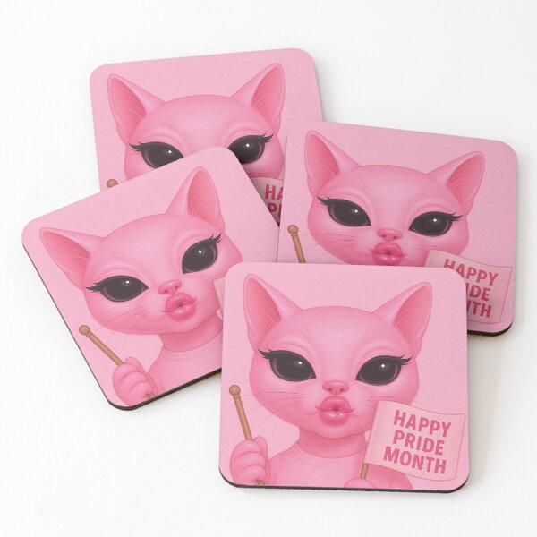 Item preview, Cat with kissing lips, happy pride month designed and sold by Mauswohn.