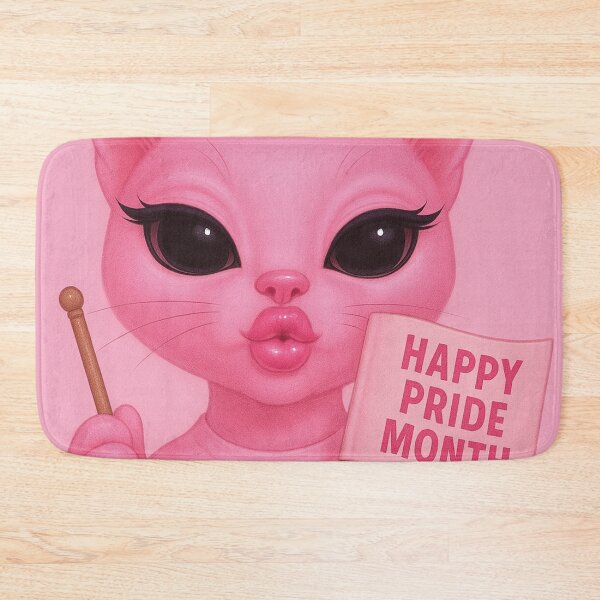 Item preview, Cat with kissing lips, happy pride month designed and sold by Mauswohn.