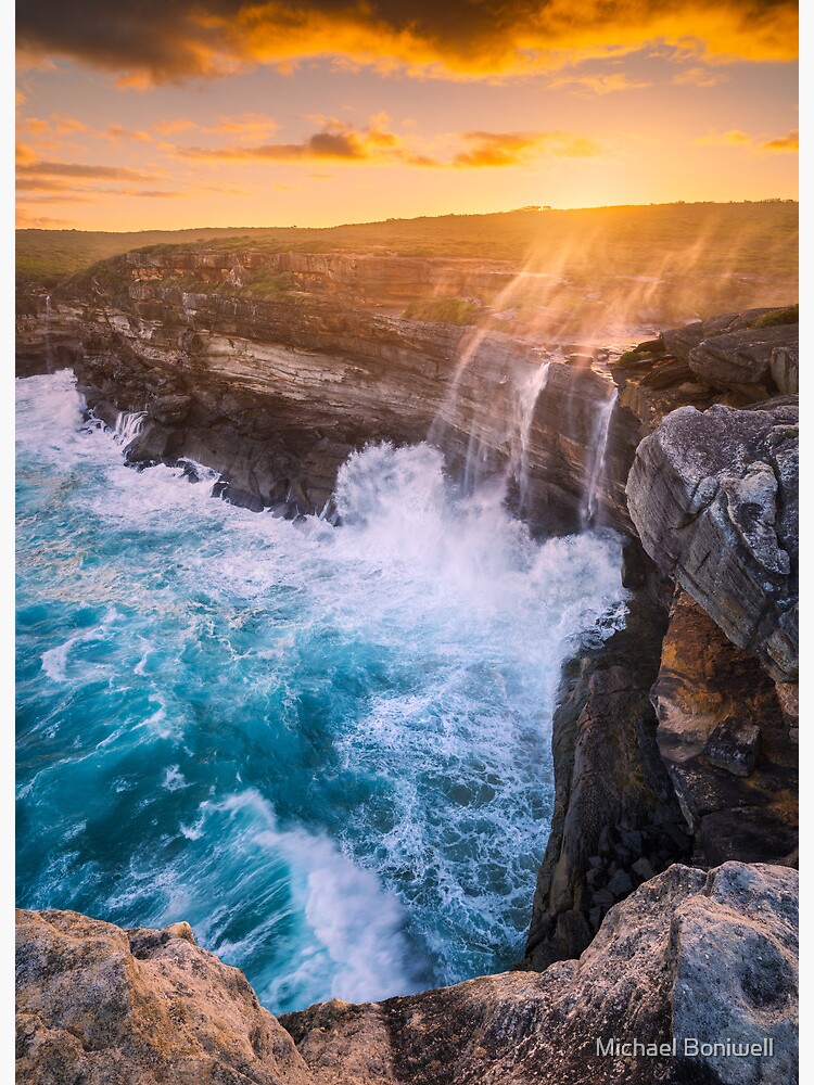 Thumbnail 2 of 2, Art Board Print, Curracurrong Falls, Eagle Rock, Royal National Park, New South Wales, Australia designed and sold by Chockstone.
