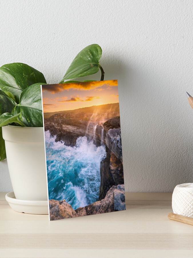 Thumbnail 1 of 2, Art Board Print, Curracurrong Falls, Eagle Rock, Royal National Park, New South Wales, Australia designed and sold by Chockstone.