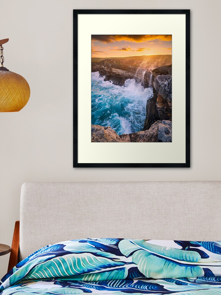 Thumbnail 2 of 7, Framed Art Print, Curracurrong Falls, Eagle Rock, Royal National Park, New South Wales, Australia designed and sold by Chockstone.