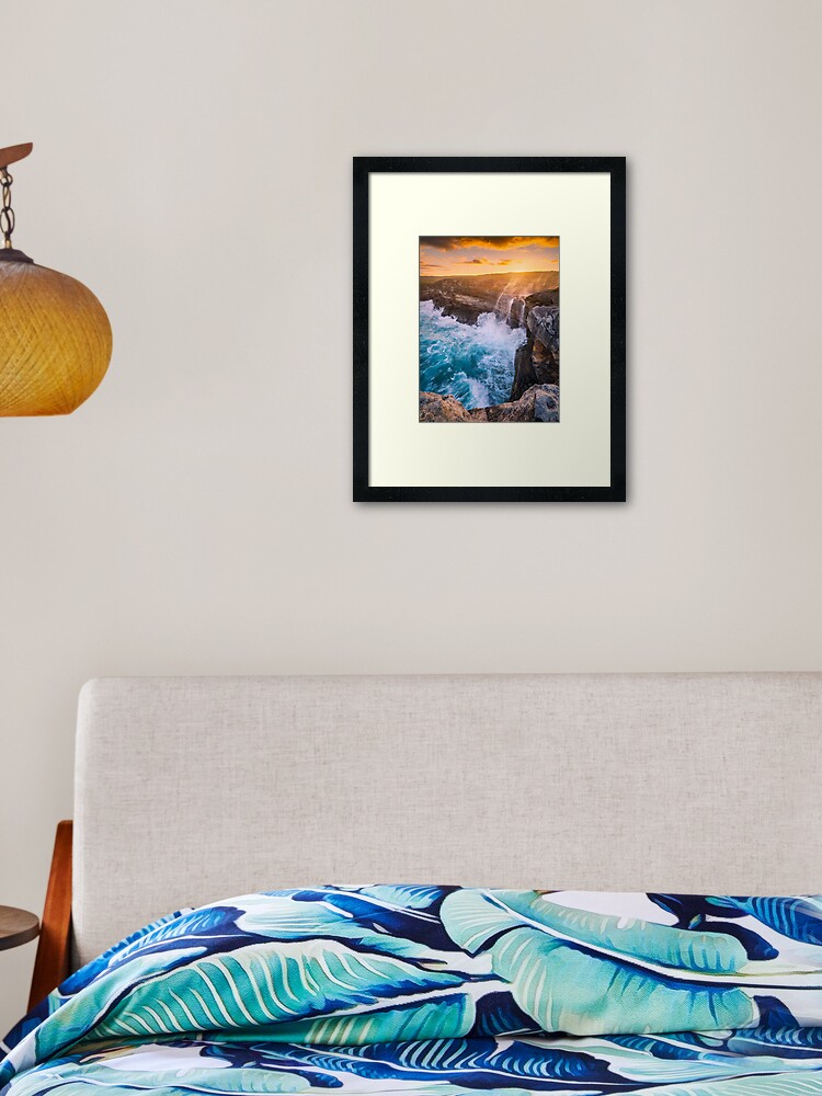 Thumbnail 2 of 7, Framed Art Print, Curracurrong Falls, Eagle Rock, Royal National Park, New South Wales, Australia designed and sold by Chockstone.