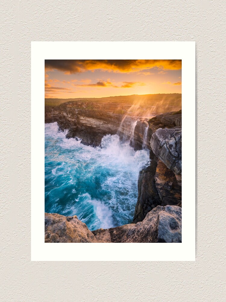 Thumbnail 1 of 3, Art Print, Curracurrong Falls, Eagle Rock, Royal National Park, New South Wales, Australia designed and sold by Chockstone.