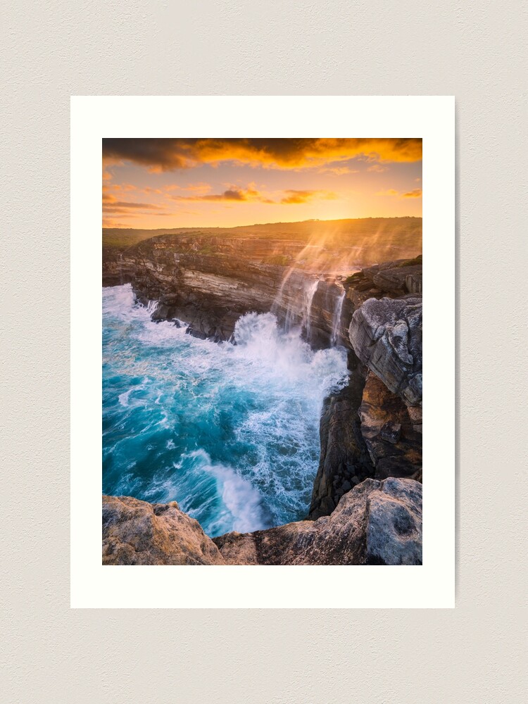 Thumbnail 1 of 3, Art Print, Curracurrong Falls, Eagle Rock, Royal National Park, New South Wales, Australia designed and sold by Chockstone.