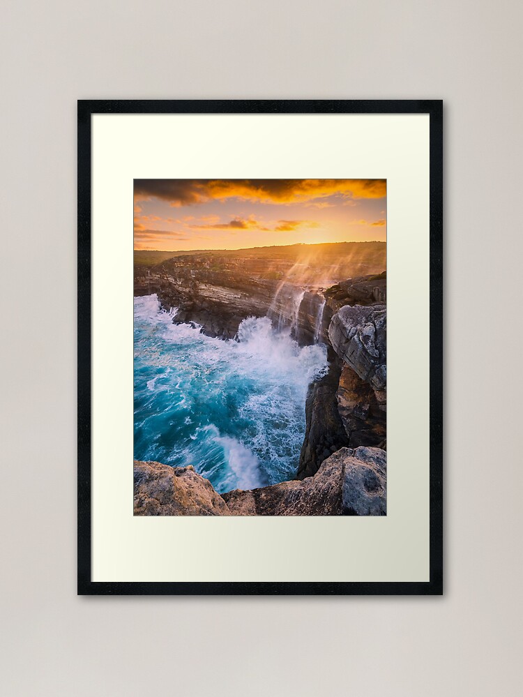 Thumbnail 1 of 7, Framed Art Print, Curracurrong Falls, Eagle Rock, Royal National Park, New South Wales, Australia designed and sold by Chockstone.