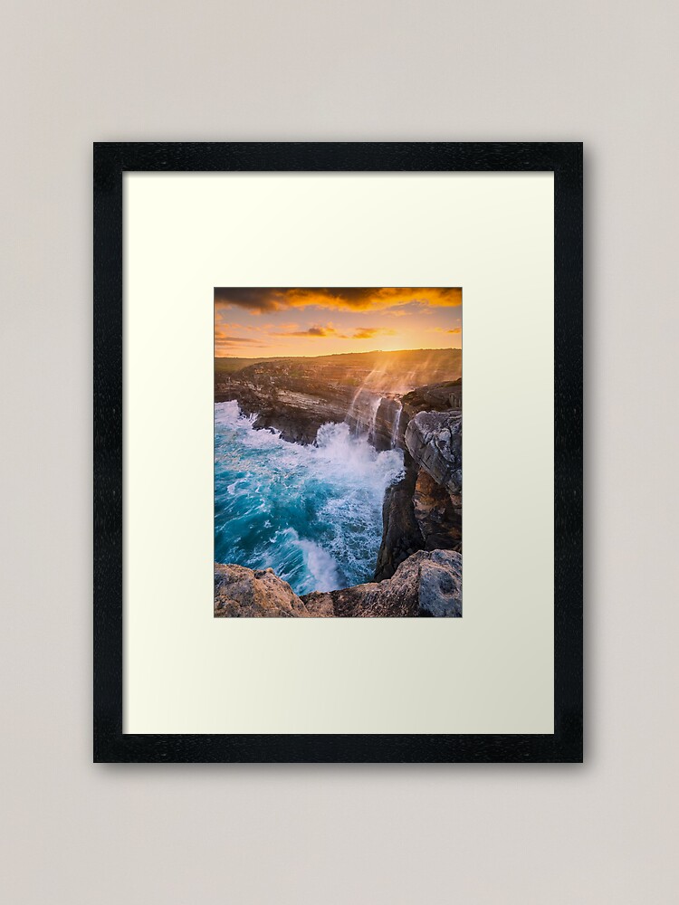Thumbnail 1 of 7, Framed Art Print, Curracurrong Falls, Eagle Rock, Royal National Park, New South Wales, Australia designed and sold by Chockstone.