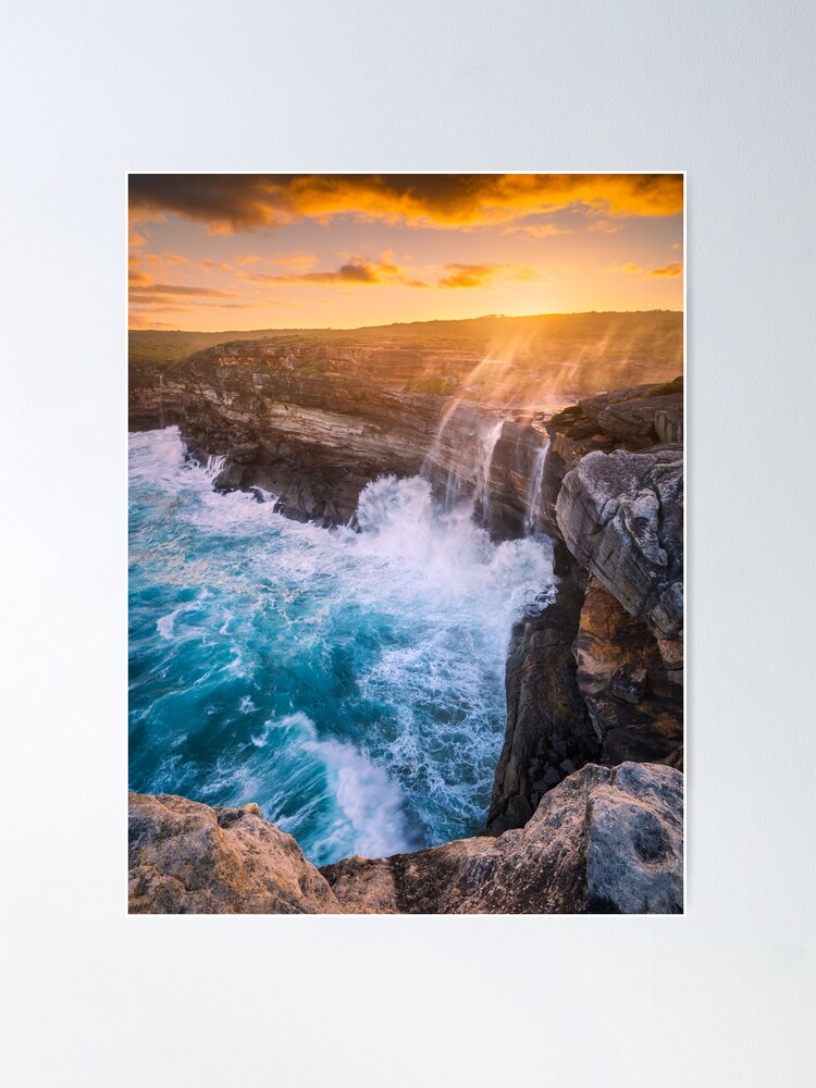Thumbnail 1 of 3, Poster, Curracurrong Falls, Eagle Rock, Royal National Park, New South Wales, Australia designed and sold by Chockstone.